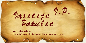 Vasilije Papulić vizit kartica